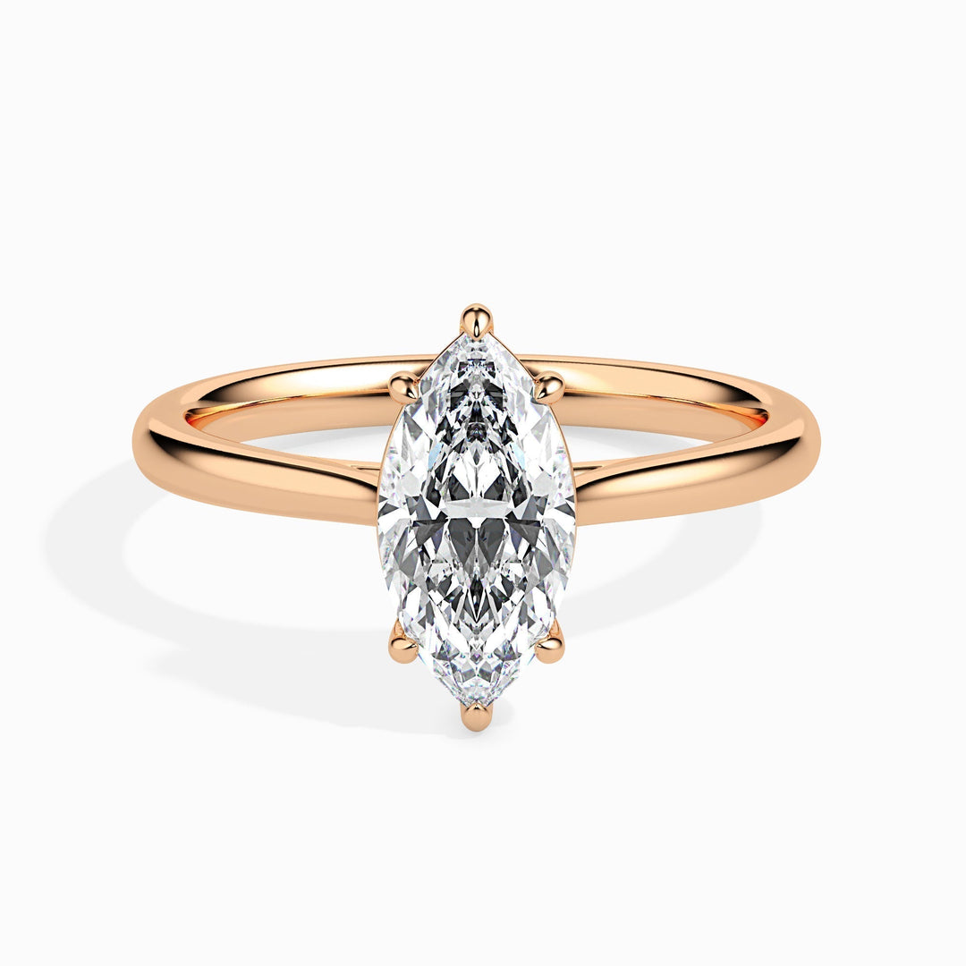 1ct Marquise Shaped F- VS Lab Grown Diamond Solitaire Engagement Ring