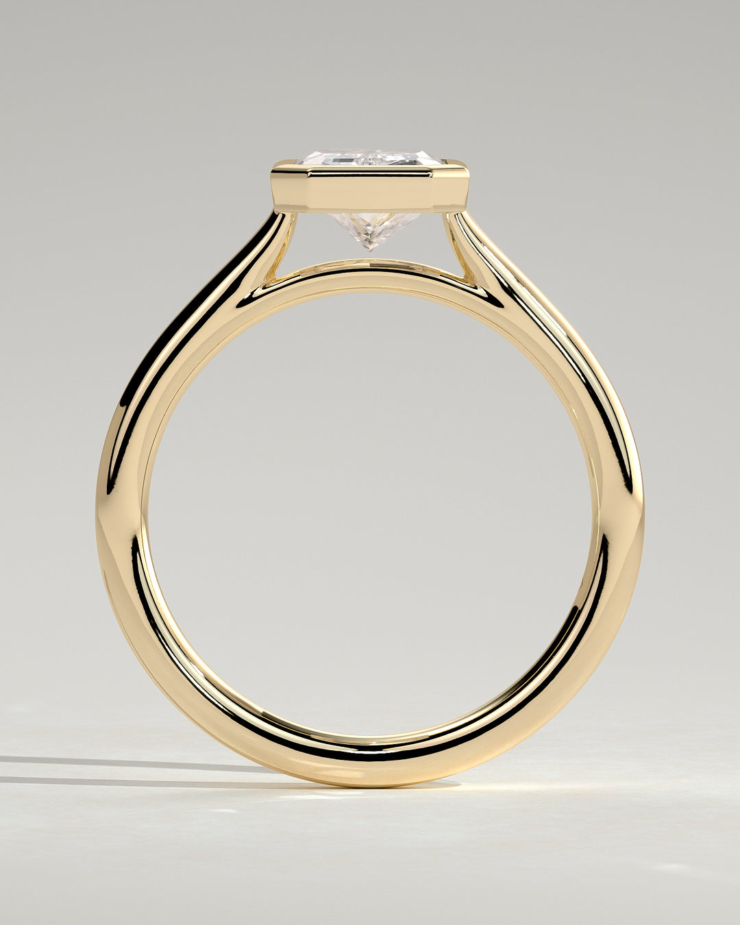 2ct Radiant Bezel Lab Made Diamond Open Cathedral Setting Engagement Ring