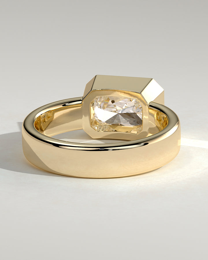 2.0ct  East West Radiant Bezel Set Diamond Solitaire Engagement Ring