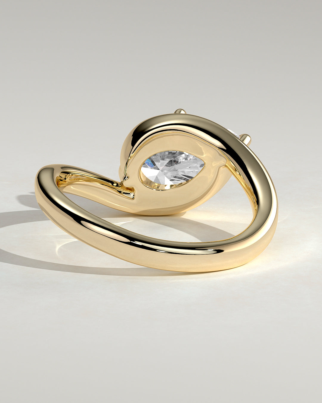 2ct East West Pear IGI Certified Lab Grown Diamond Bypass Engagement Ring
