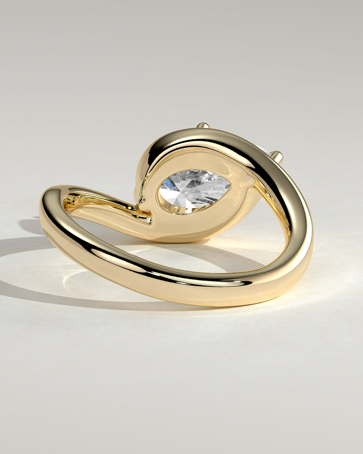 2ct East West Pear IGI Certified Lab Grown Diamond Bypass Engagement Ring