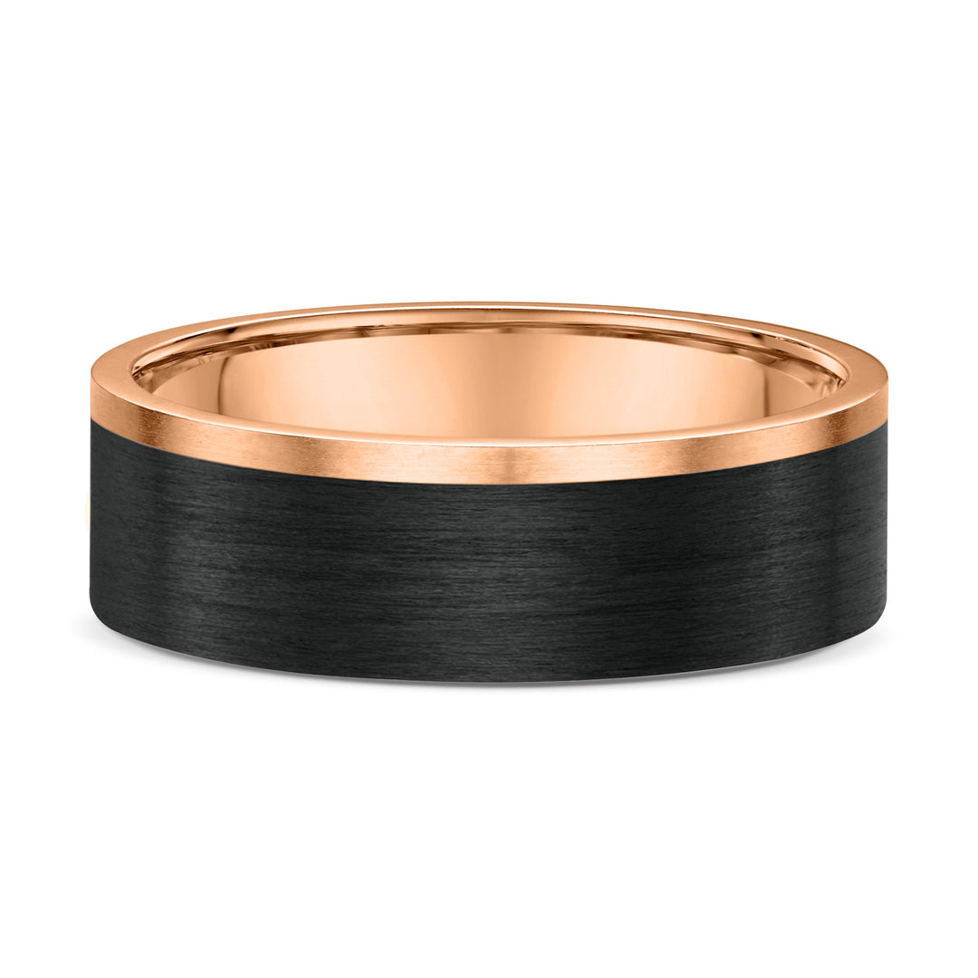 Men's Two-Tone Flat Profile Wedding Band