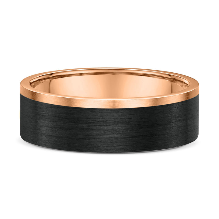 Men's Two-Tone Flat Profile Wedding Band