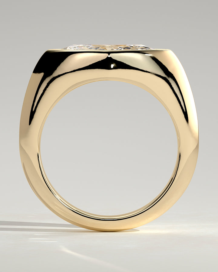 2ct East West Marquise Bezel Set Lab Grown Diamond Signet Engagement Ring