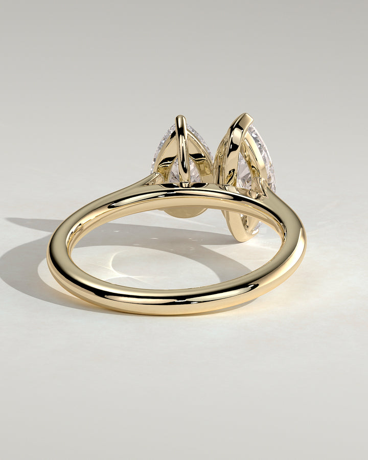 2.5ct Pear and Marquise Toi et Moi IGI CVD Diamond Engagement Ring