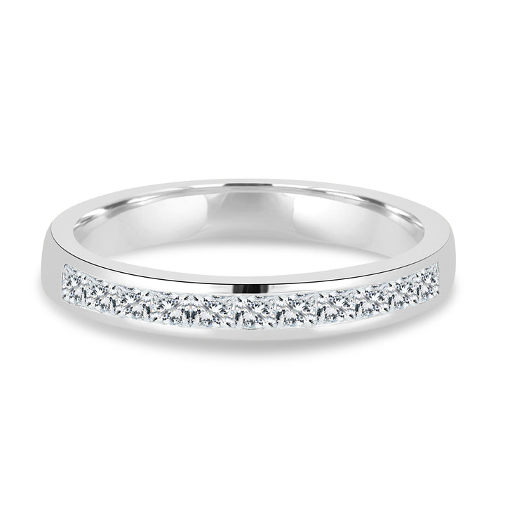 Princess Cut Lab Grown Diamond Channel Set Wedding Band