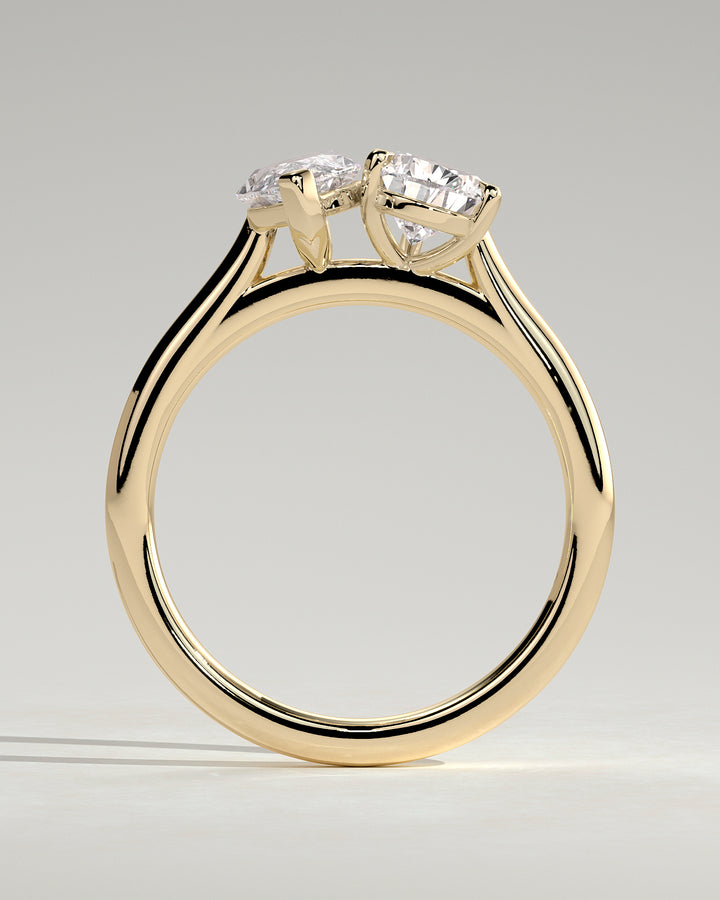 2.5ct Pear and Marquise Toi et Moi IGI CVD Diamond Engagement Ring