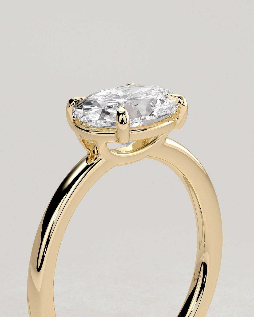 1.5ct East West Oval IGI Lab Grown Diamond Solitaire Engagement Ring