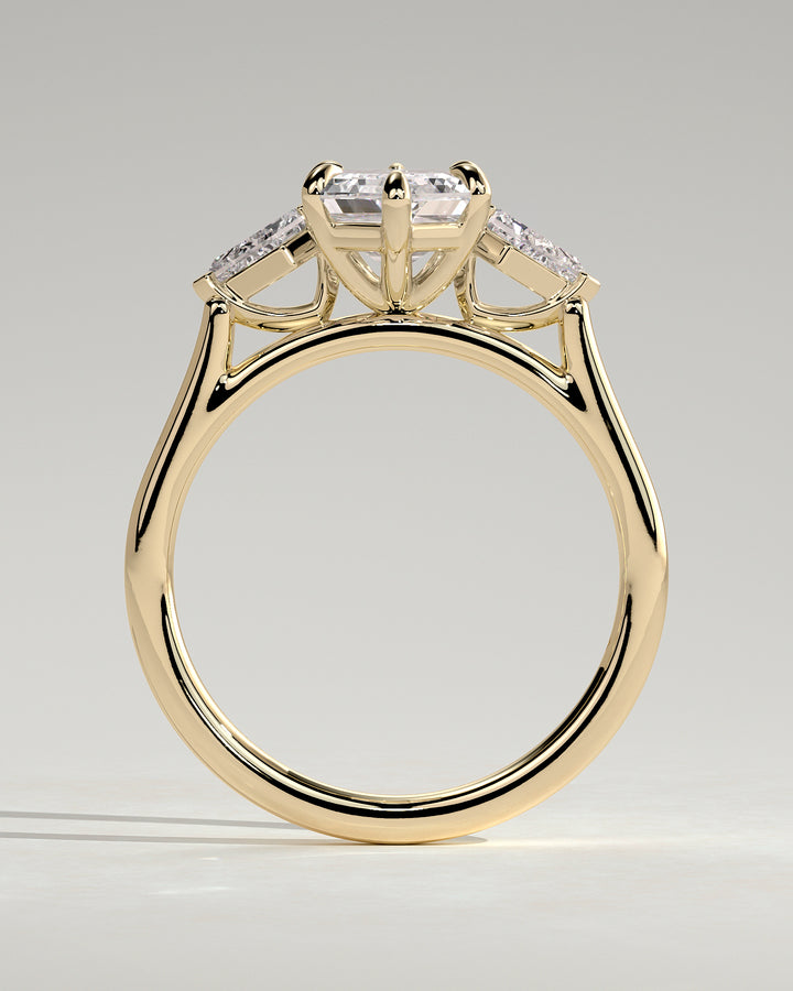 2ct Elongated Hexagon Trilogy Lab Grown Diamond Engagement Ring