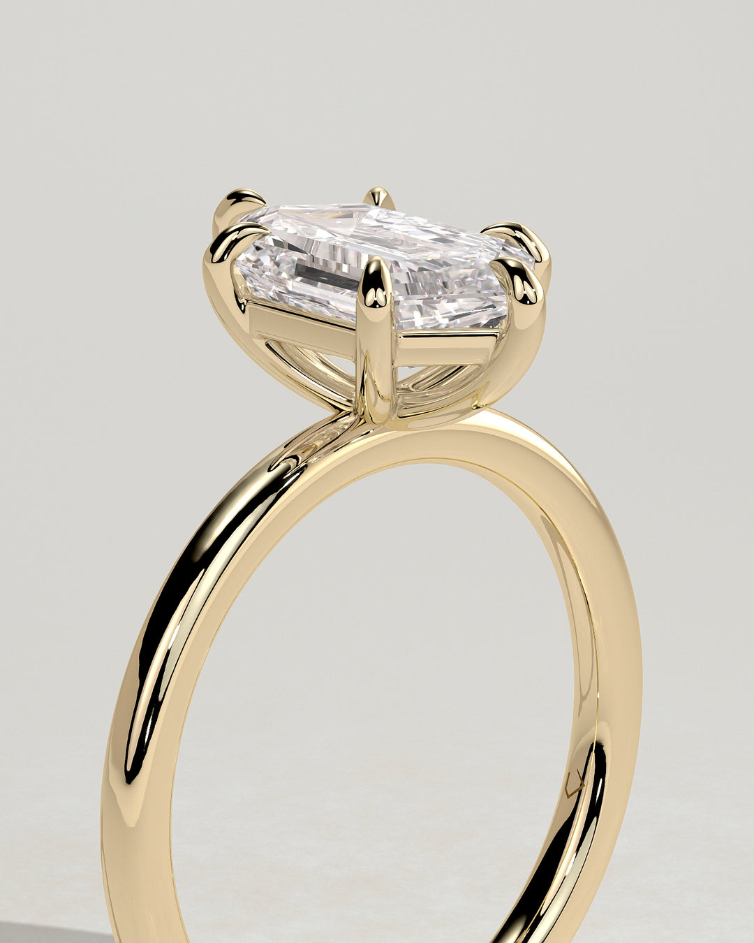 2CT Elongated Hexagon IGI Certified Lab Grown Diamond Solitaire Engagement Ring
