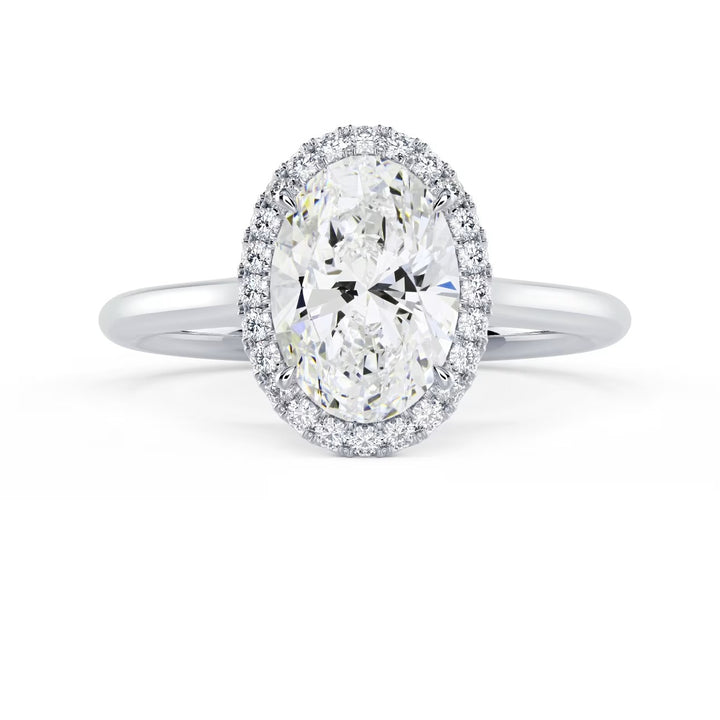 1.50CT Oval E/VS1 Lab Grown Diamond Halo Solitaire Engagement Ring
