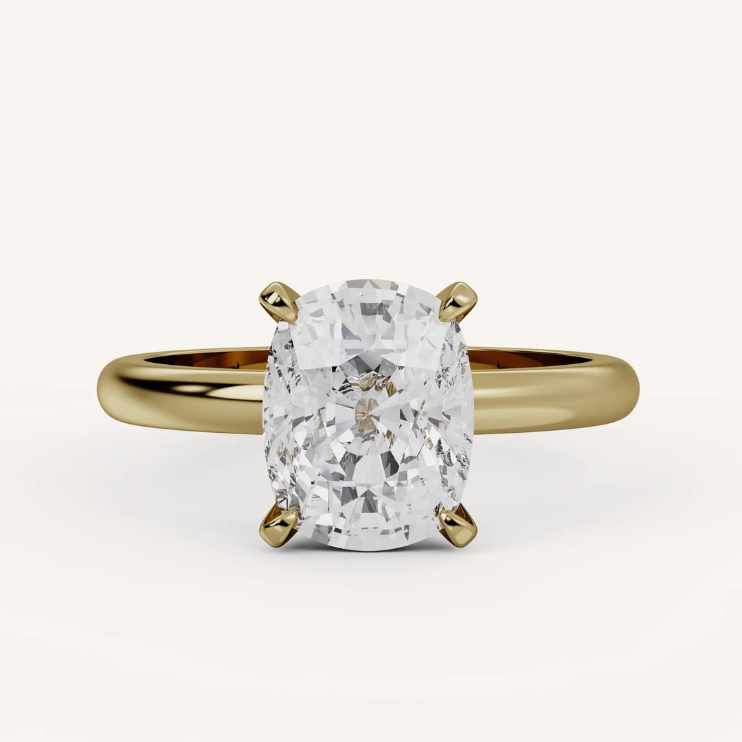 Elongated Cushion Lab Diamond Solitaire Engagement Ring
