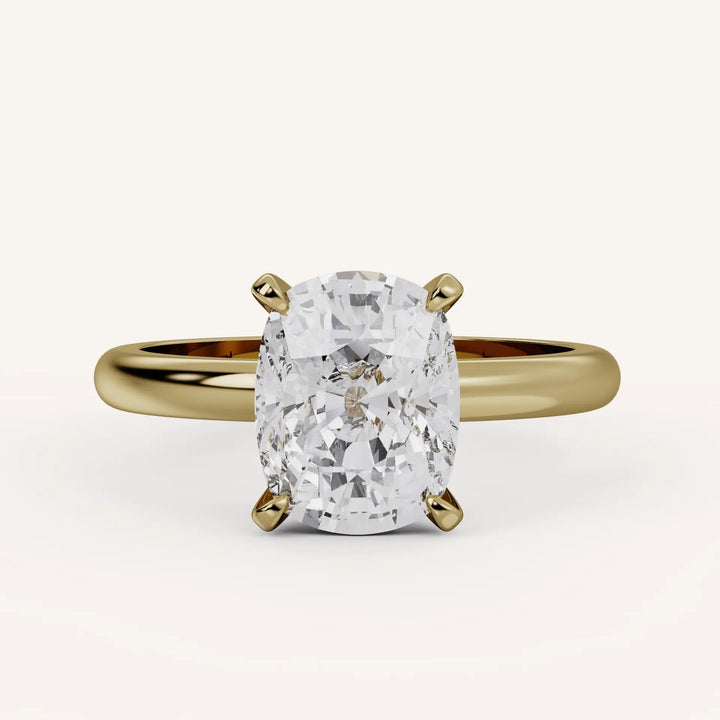 Elongated Cushion Lab Diamond Solitaire Engagement Ring