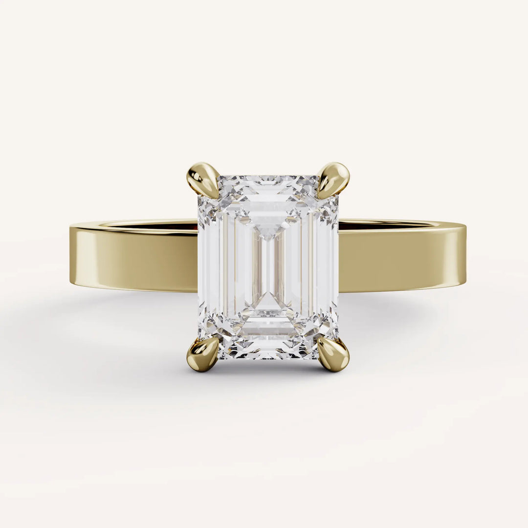 Emerald Cut Lab Grown Diamond Solitaire Engagement Ring