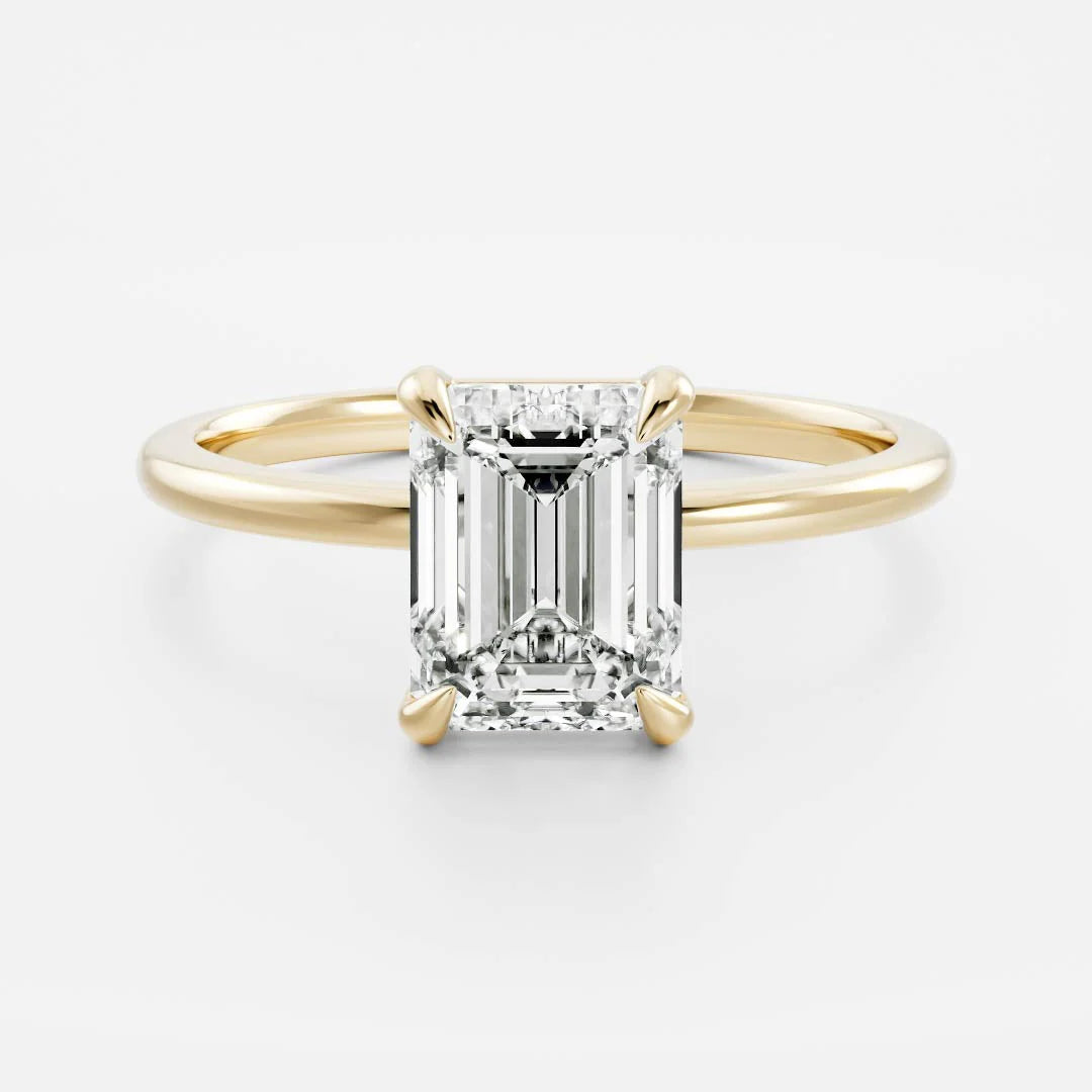 2 carat emerald cut solitaire engagement ring lab grown diamond IGI certified CVD