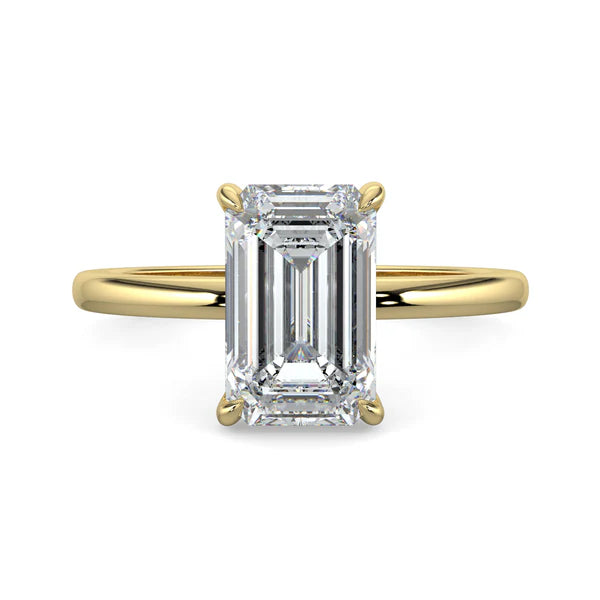 2 carat emerald cut solitaire engagement ring lab grown diamond E VS1 USA