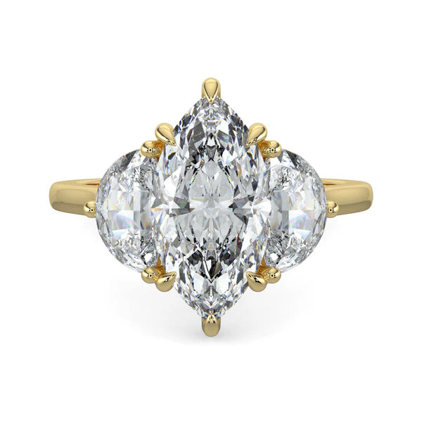 2 carat marquise three stone engagement ring lab grown diamond E VS1 USA