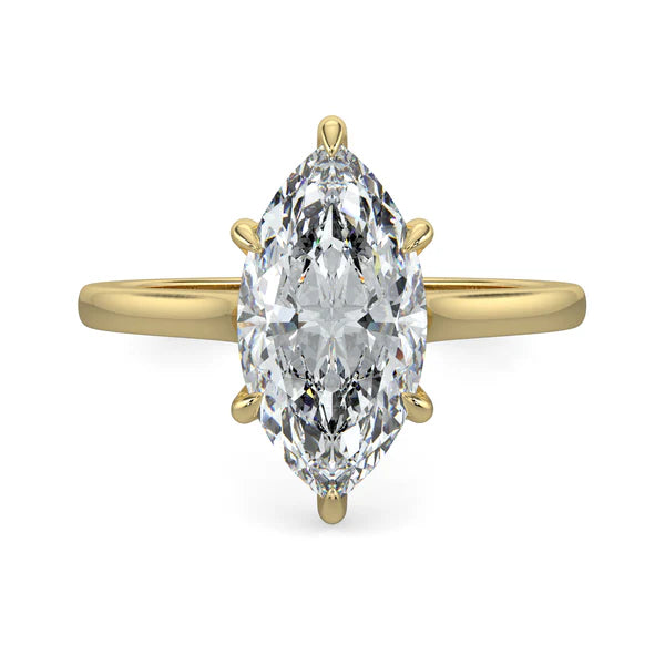 2 carat marquise cathedral engagement ring lab grown diamond E VS1 USA