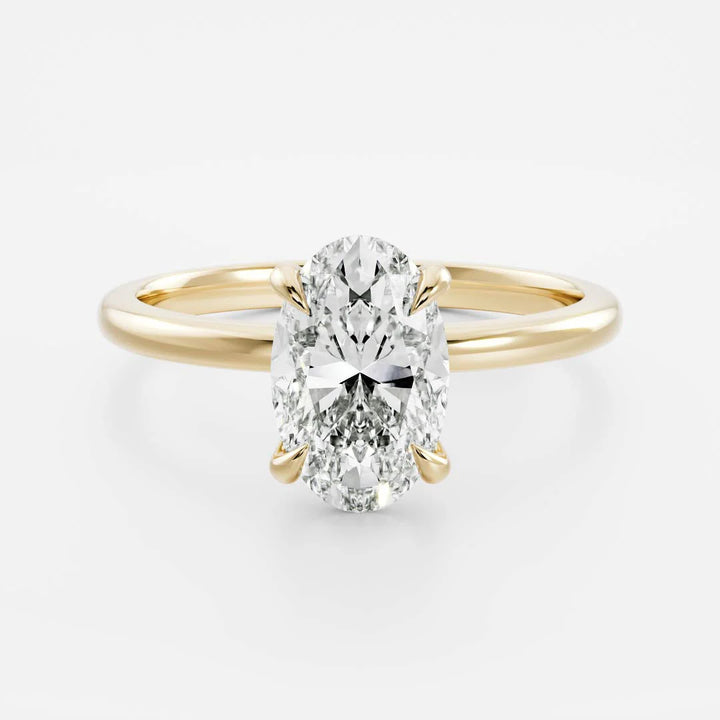 2 carat oval solitaire engagement ring lab grown diamond IGI certified