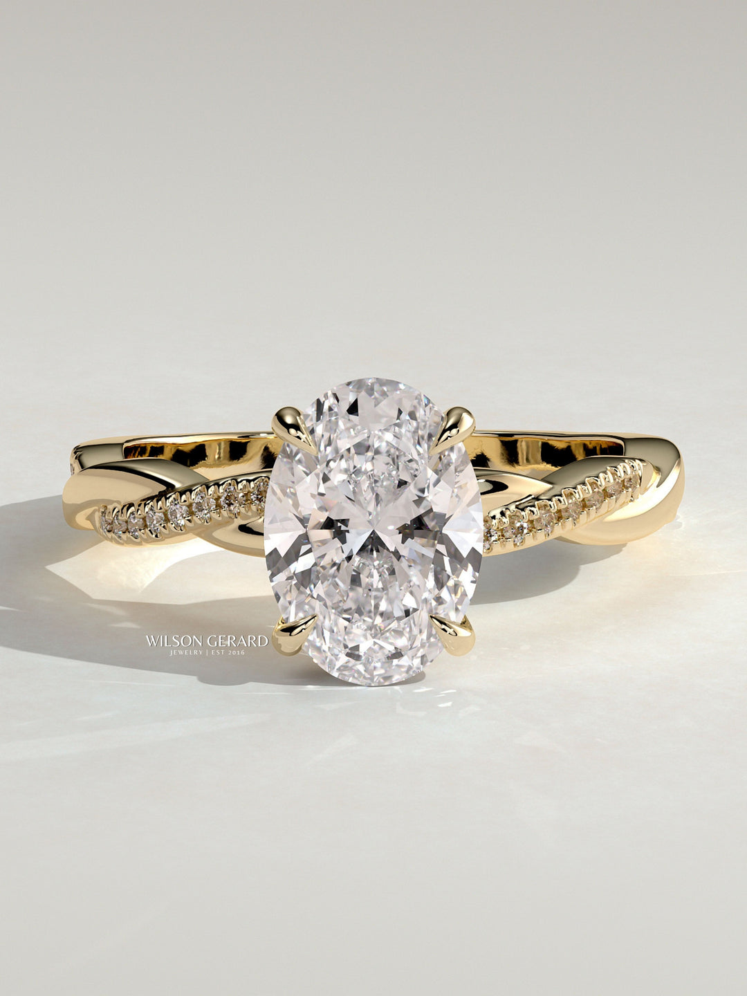 oval hidden halo engagement ring lab grown diamond