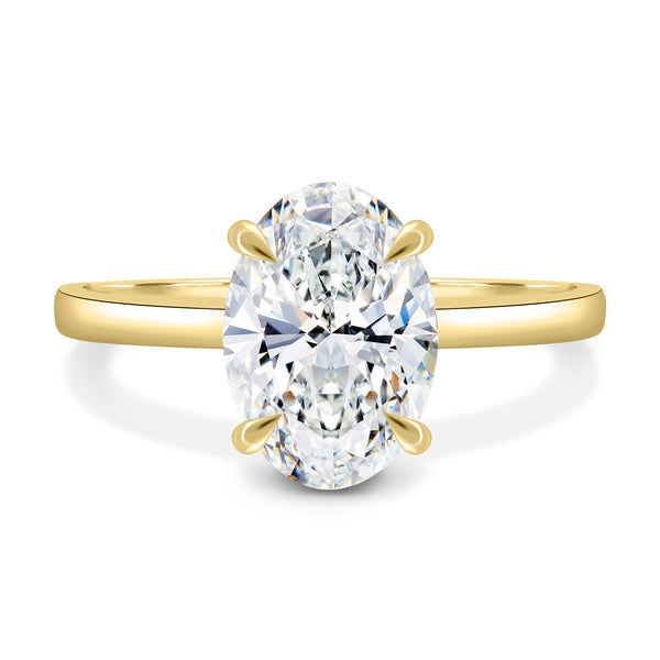 Oval Hidden Halo Lab Diamond Engagement Ring