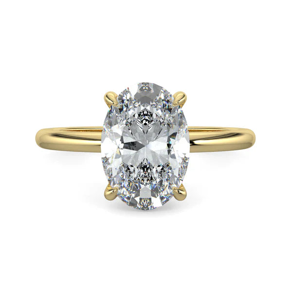 2 carat oval solitaire engagement ring lab grown diamond E VS1 USA