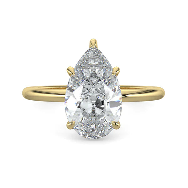2 carat pear solitaire engagement ring lab grown diamond E VS1 USA