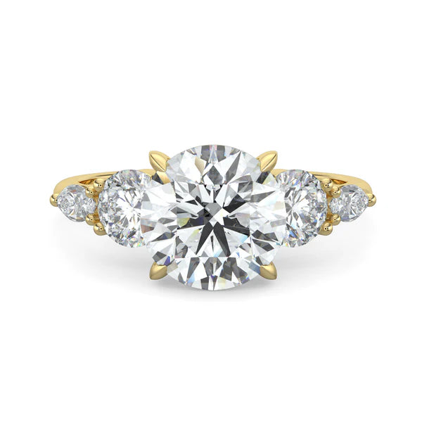 2 carat round five stone engagement ring lab grown diamond E VS1 USA