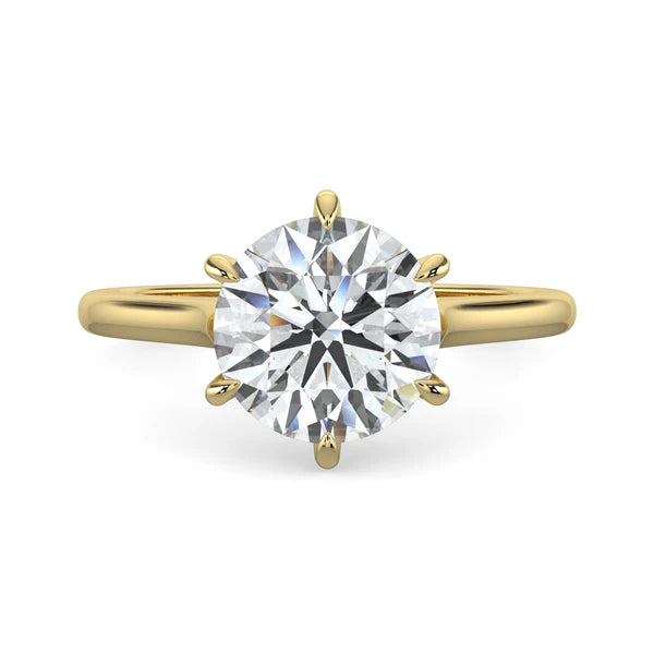 2 carat round cathedral engagement ring lab grown diamond E VS1 USA