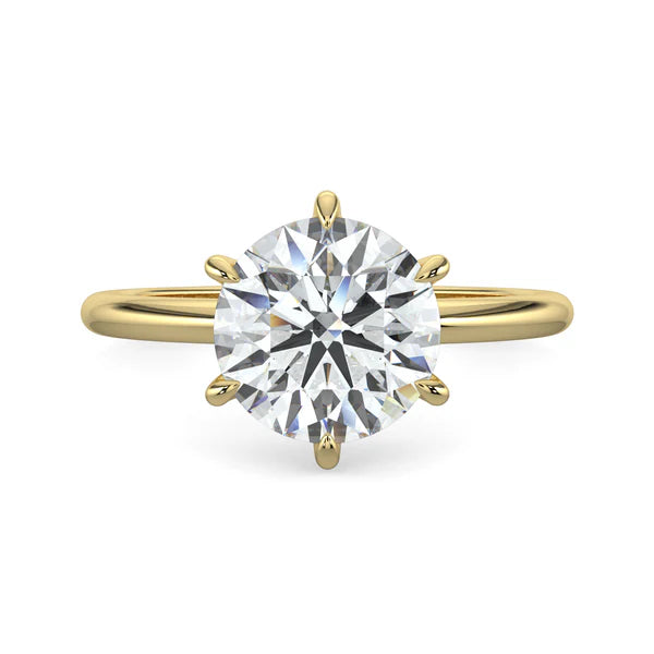 2 carat round solitaire engagement ring lab grown diamond E VS1 USA