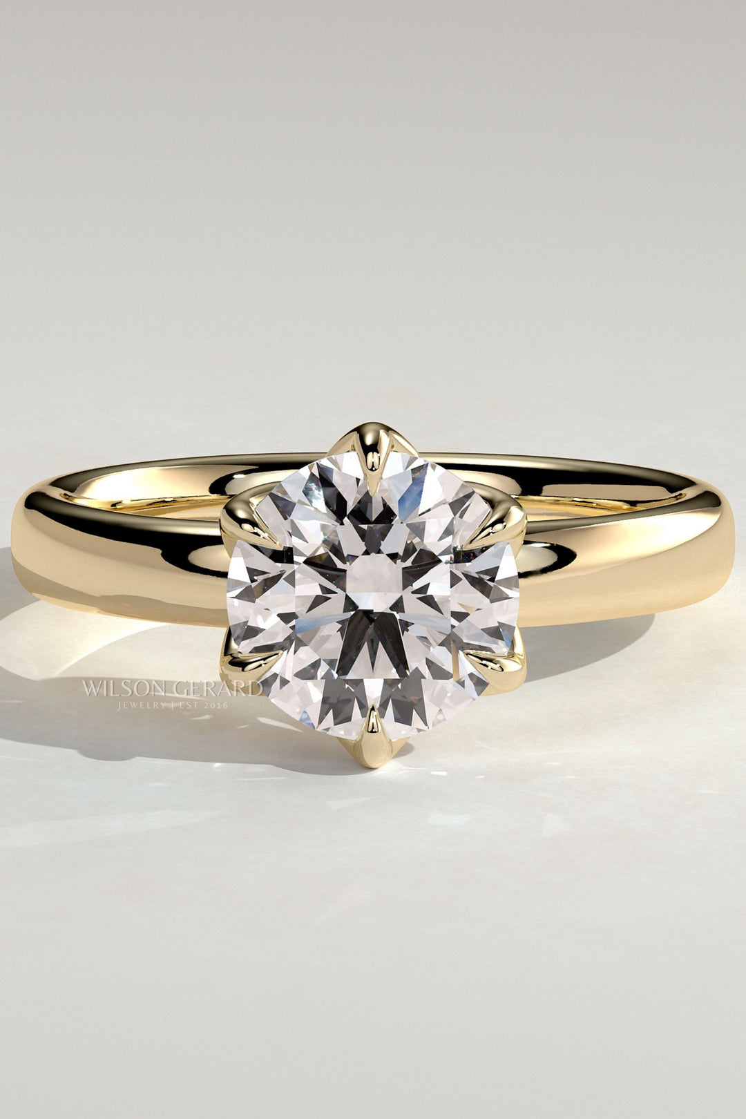 2.0 CT Round Brilliant Solitaire Lab Grown Diamond Engagement Ring