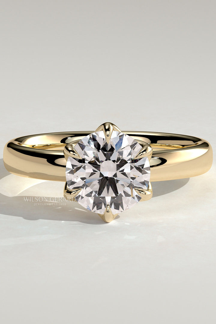 2.0 CT Round Brilliant Solitaire Lab Grown Diamond Engagement Ring