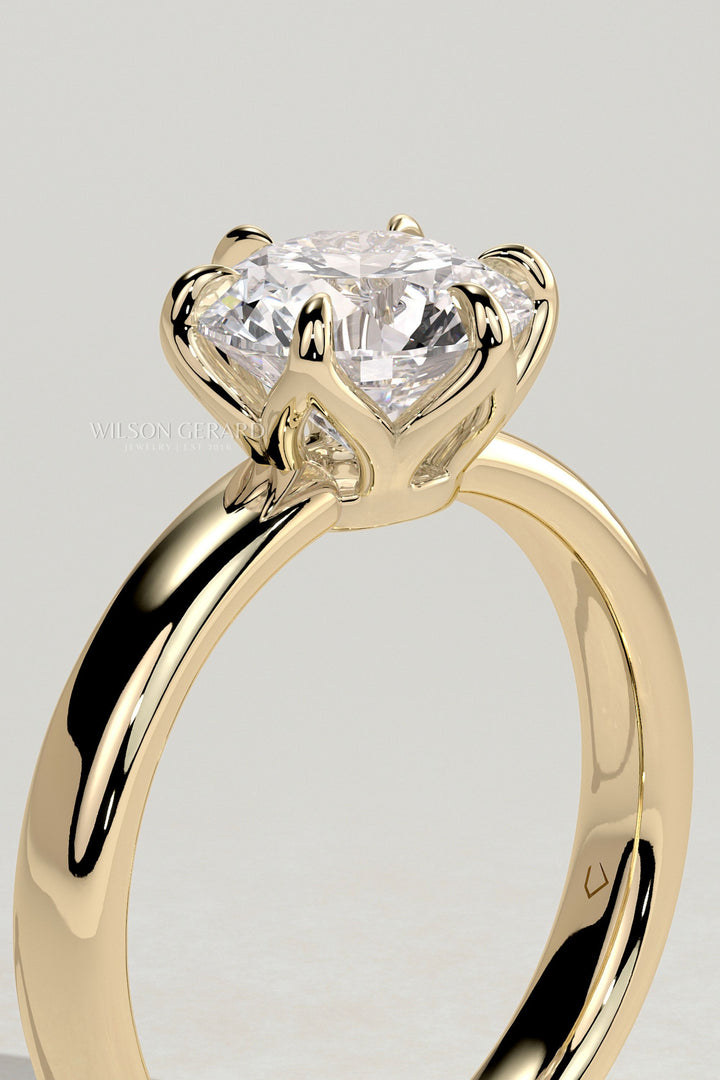 2.0 CT Round Cut Solitaire Lab Grown Diamond Engagement Ring