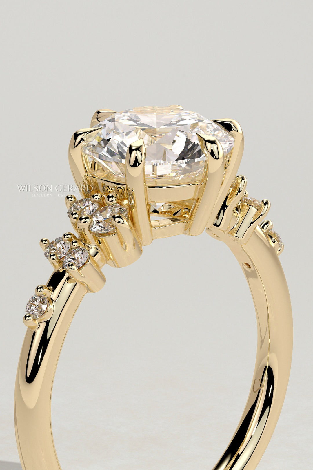 cluster diamond engagement ring round cut