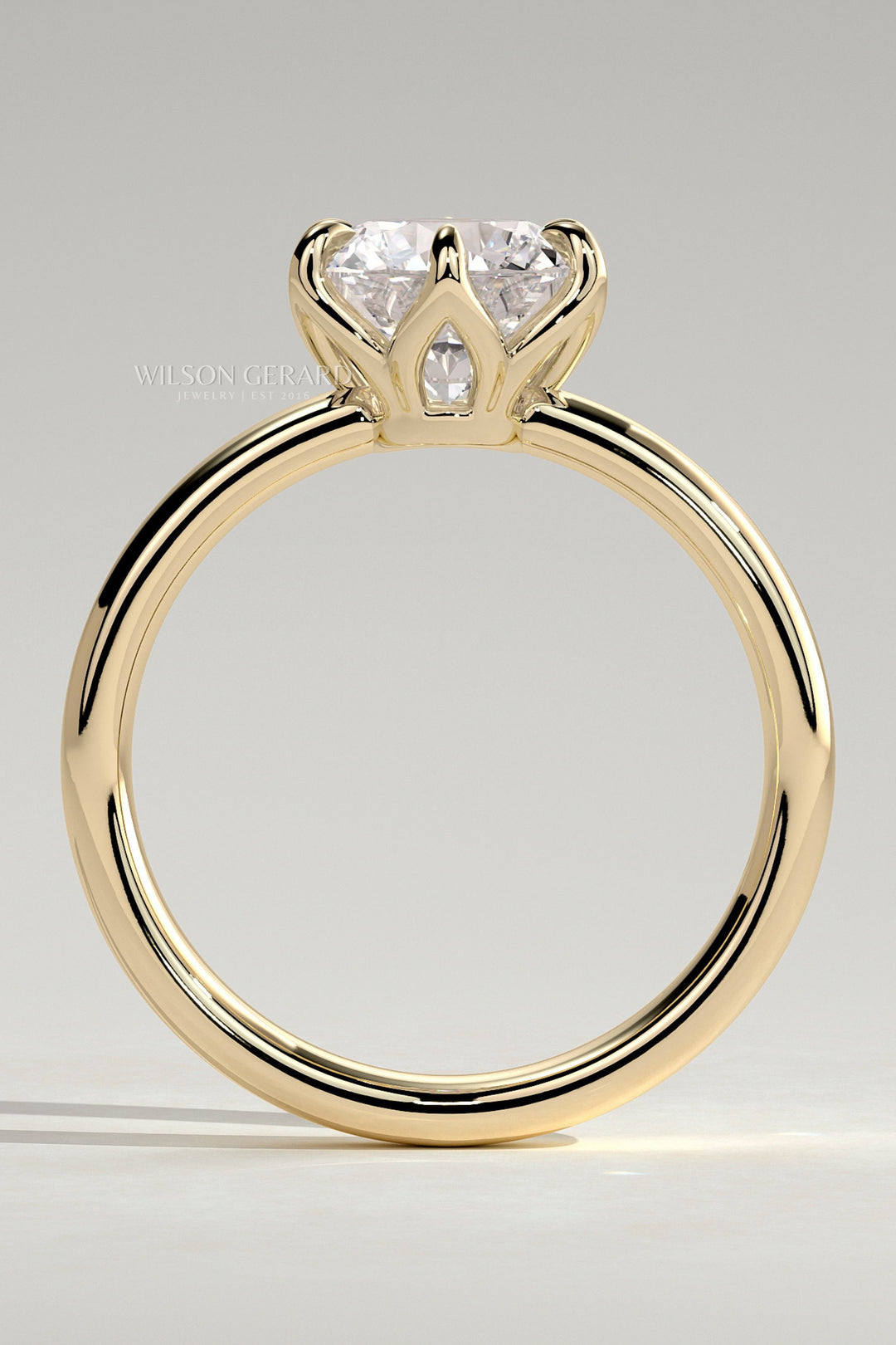 2.0 CT Round Cut Solitaire Lab Grown Diamond Engagement Ring