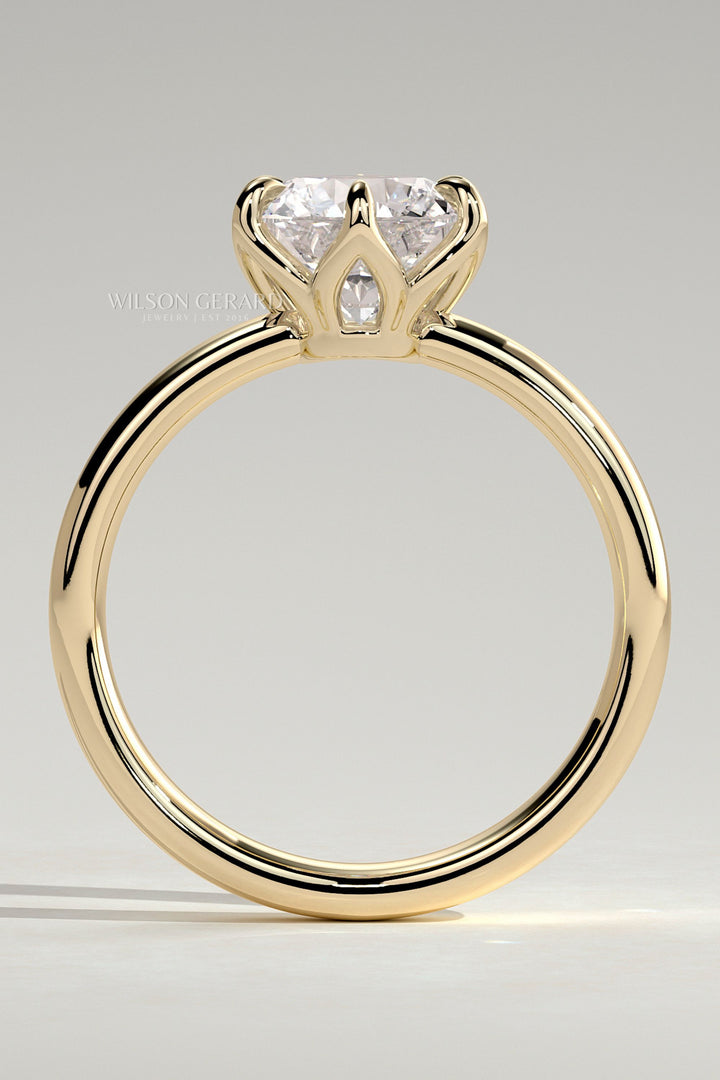 2.0 CT Round Cut Solitaire Lab Grown Diamond Engagement Ring