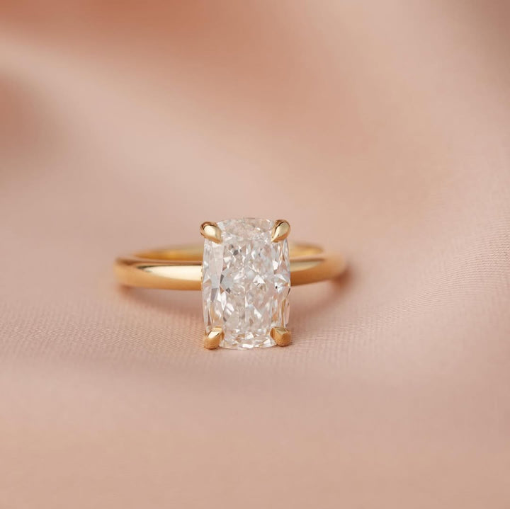 2.0ct Cushion Hidden Halo E/VSS2 Solid Gold Engagement Ring