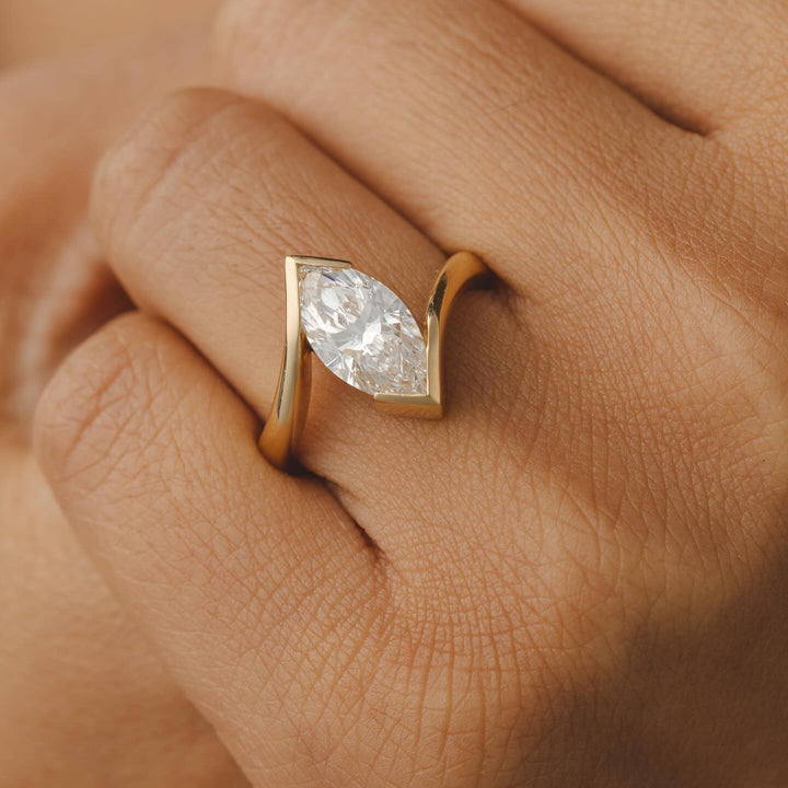Marquise Bypass IGI Certified Lab Diamond Engagement Ring