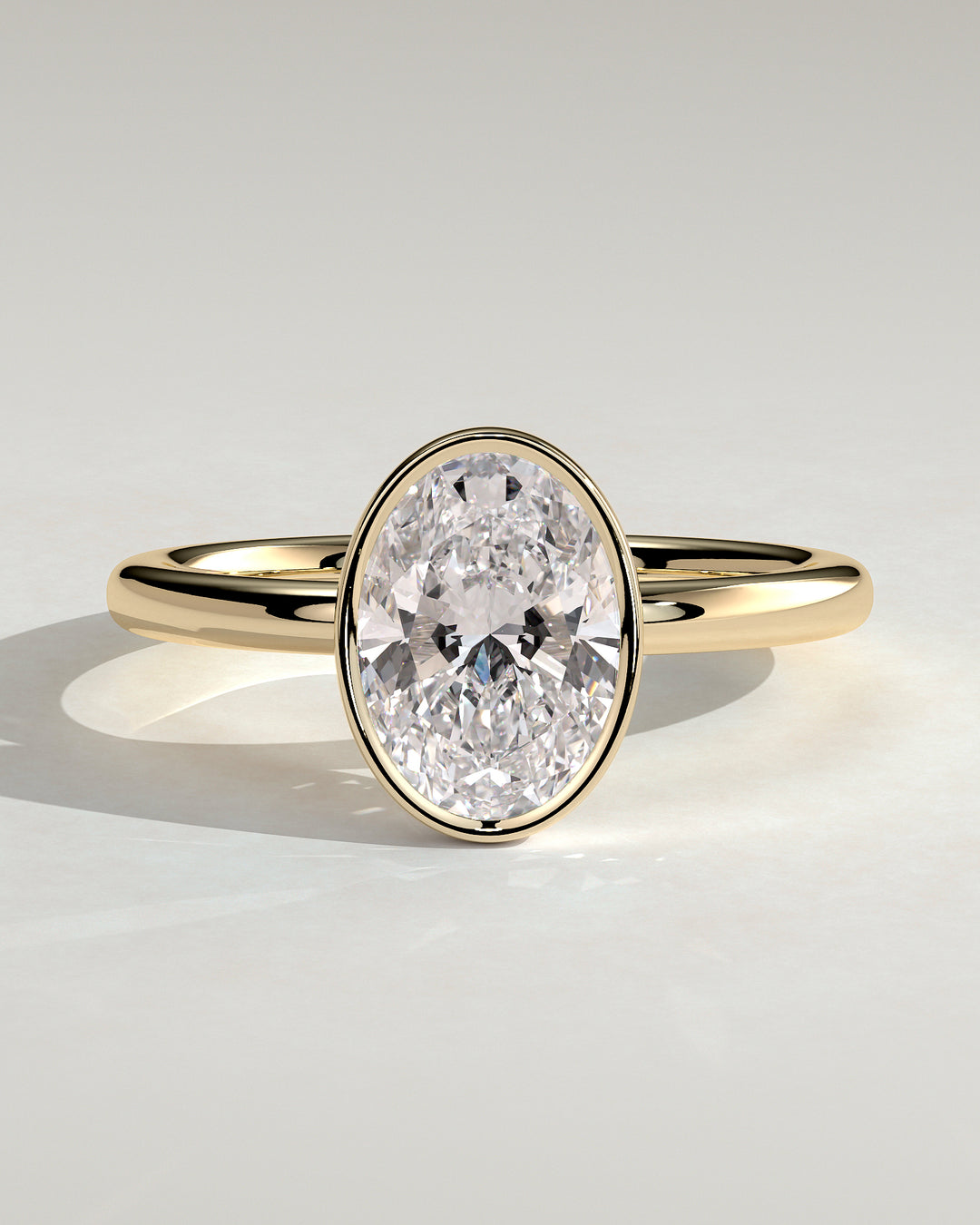 oval bezel engagement ring