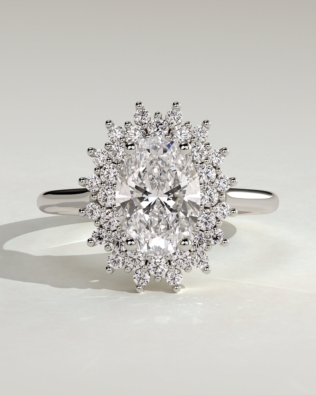 oval solitaire engagement ring halo