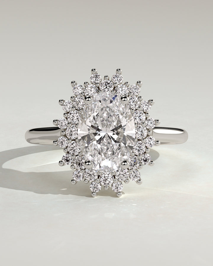 oval solitaire engagement ring halo