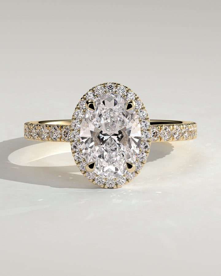 oval halo engagement ring