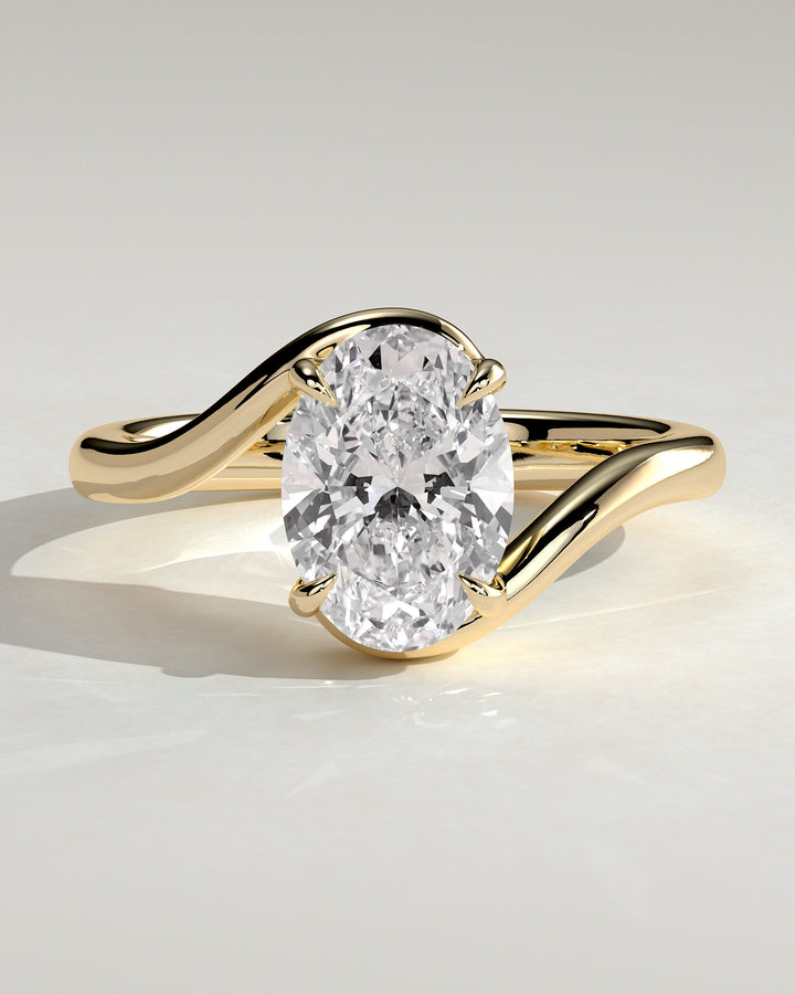 oval solitaire engagement ring lab grown diamond