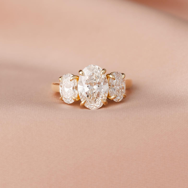 2.0ct Oval Trilogy IGI Certified Lab Grown Diamond Engagement Ring