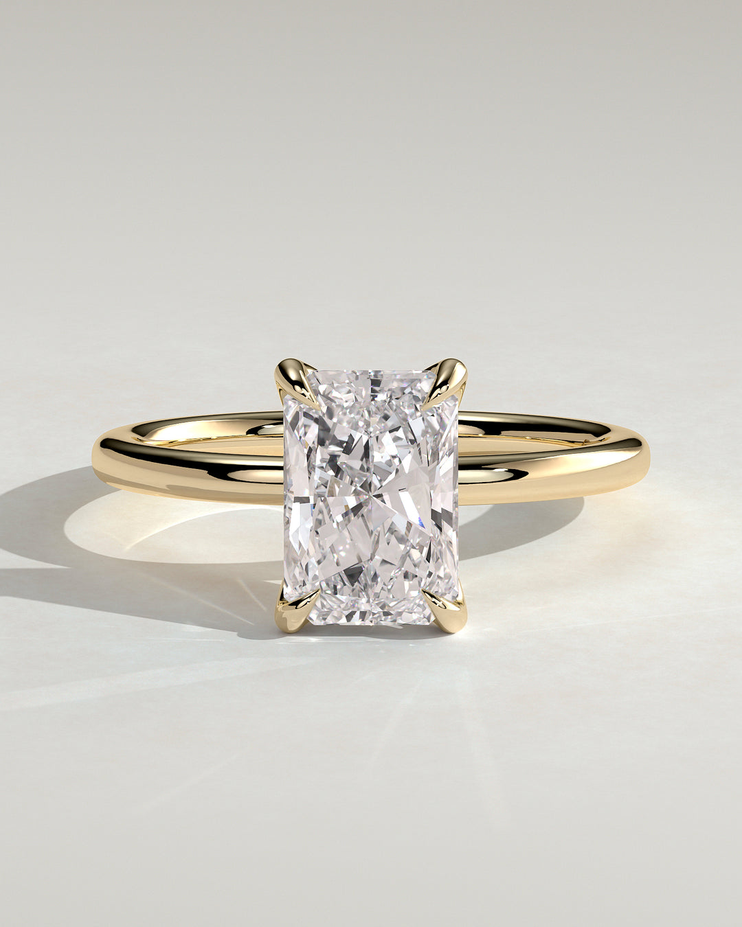 2.0ct Radiant  Solitaire Petal Gallery & Accented Tiara Engagement Ring