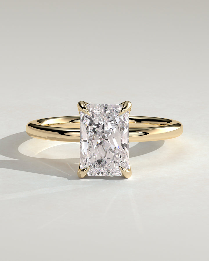 2.0ct Radiant  Solitaire Petal Gallery & Accented Tiara Engagement Ring