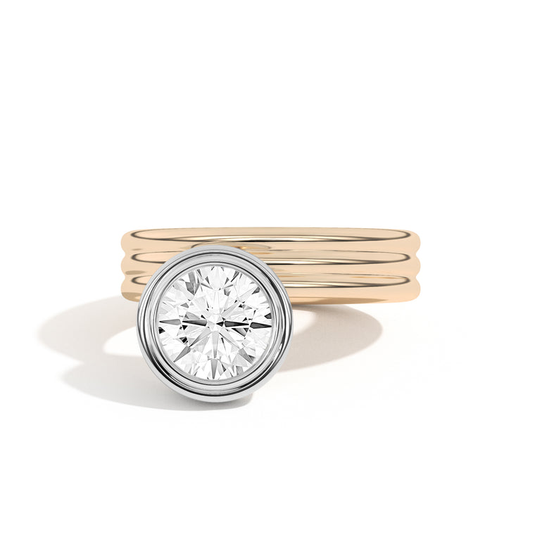 Round Bezel Set Lab Grown Diamond Engagement Ring
