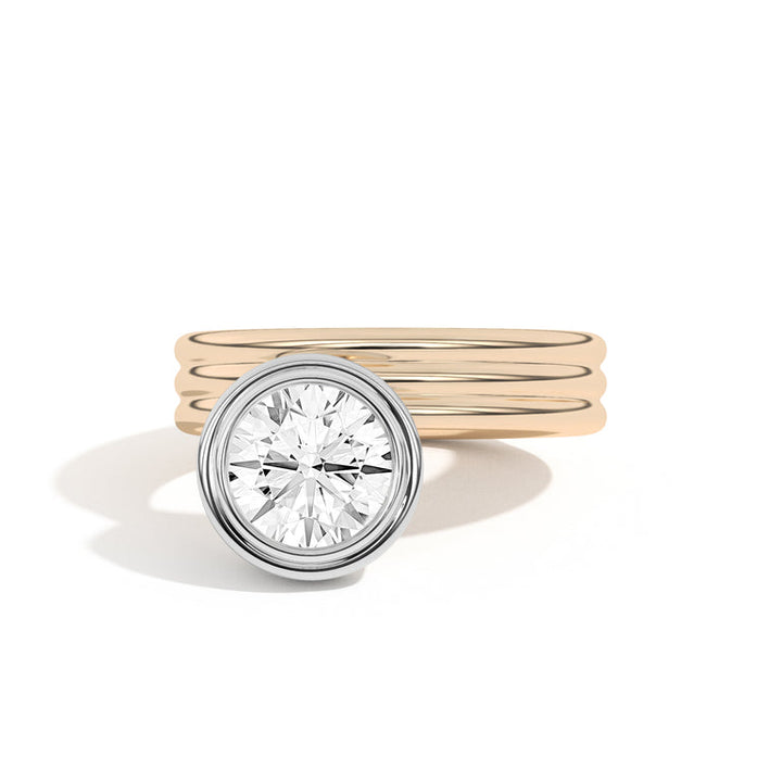 Round Bezel Set Lab Grown Diamond Engagement Ring