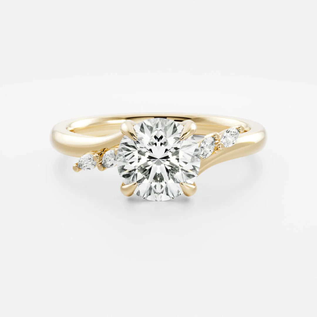 2 carat round cluster engagement ring lab grown diamond IGI certified E/VS1
