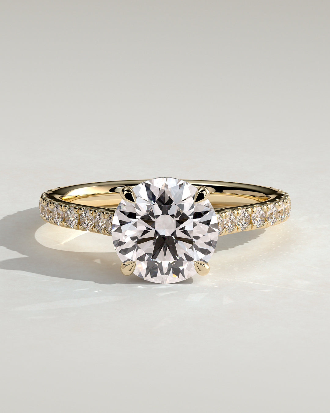 2.0ct Round E/VS2 IGI Certified Diamond Hidden Halo Pave Engagement Ring